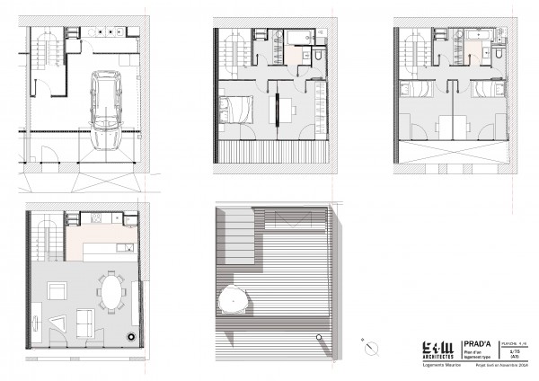 Plans d'un logement type / S+M Architectes