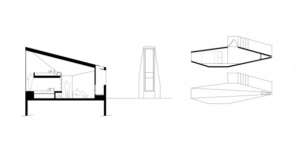 PLAN COUPE ELEVATION REFUGE1 / Lucas Bacle-brumm