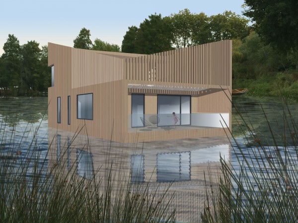Flottaison/ Amarrage/ Ancrage : une maison mobile. / AL EE