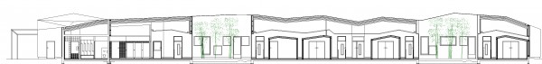 coupe longitudinale sur patios /