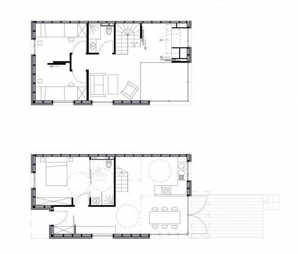 Plans de la typologie duplex / Emilie Depierre