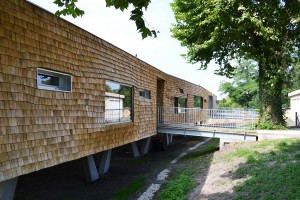 façade nord sur l'école primaire / dauphins