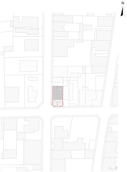Maison des charmilles - plan masse 1/500° / © Justine Reverchon Architecte