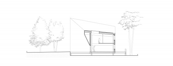Coupe transversale de la maison de la jeunesse et de la culture. / NPMAPJ