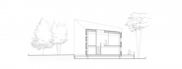 Coupe transversale de la maison de la jeunesse et de la culture. / NPMAPJ