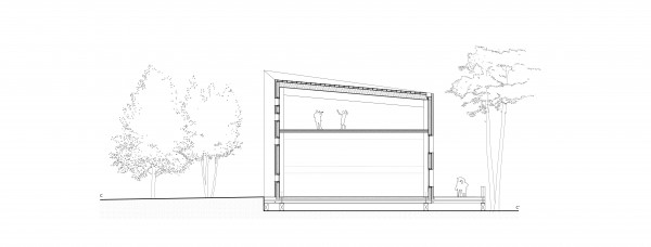 Coupe transversale de la maison de la jeunesse et de la culture. / NPMAPJ