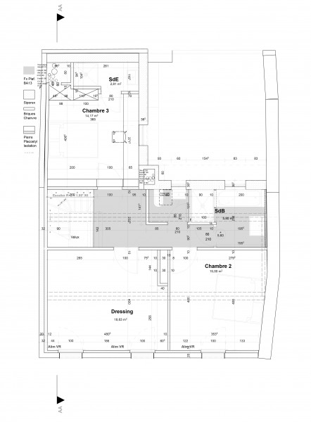 appartement bordeaux - plan r+3 / a_traits architecture