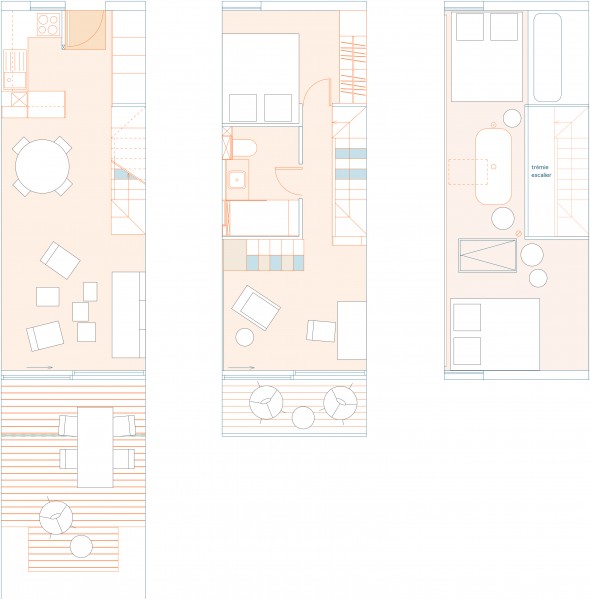 Plans des 3 niveaux. / Françoise BOUSQUET. ©