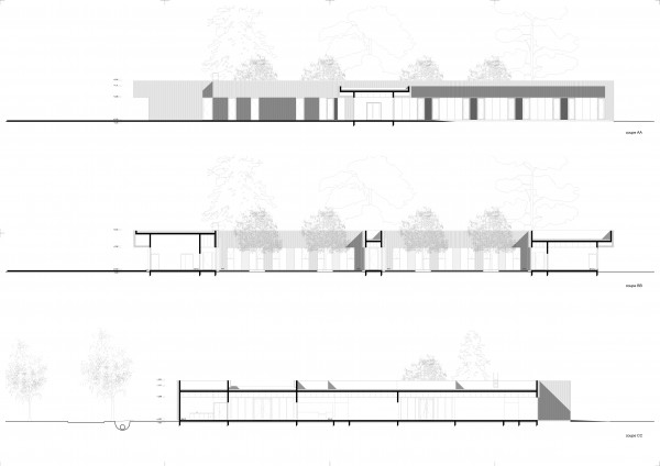 coupes AA BB et CC / escande société d'architecture