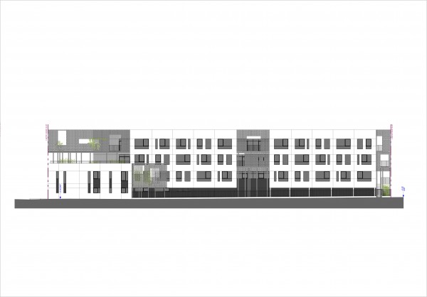 Façade ouest, Cours du tram / Agence LATOUR-SALIER
