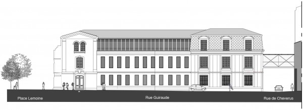 Façade Nord : rue Guiraude / Agence Latour-Salier