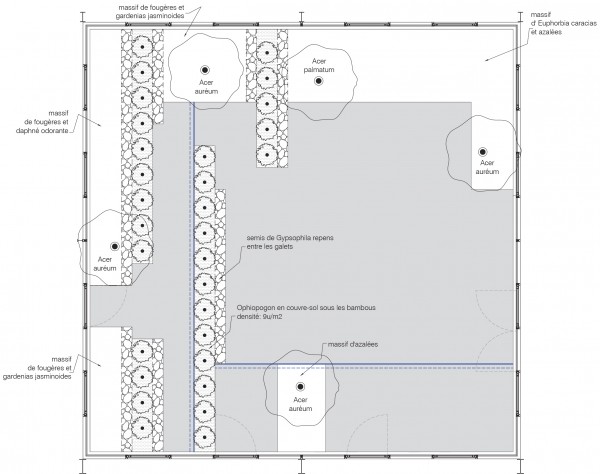 showroom lectra - plan patio / a_traits architecture