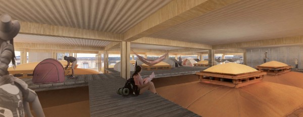 Camping urbain sur le toit existant / MOONWALKlocal