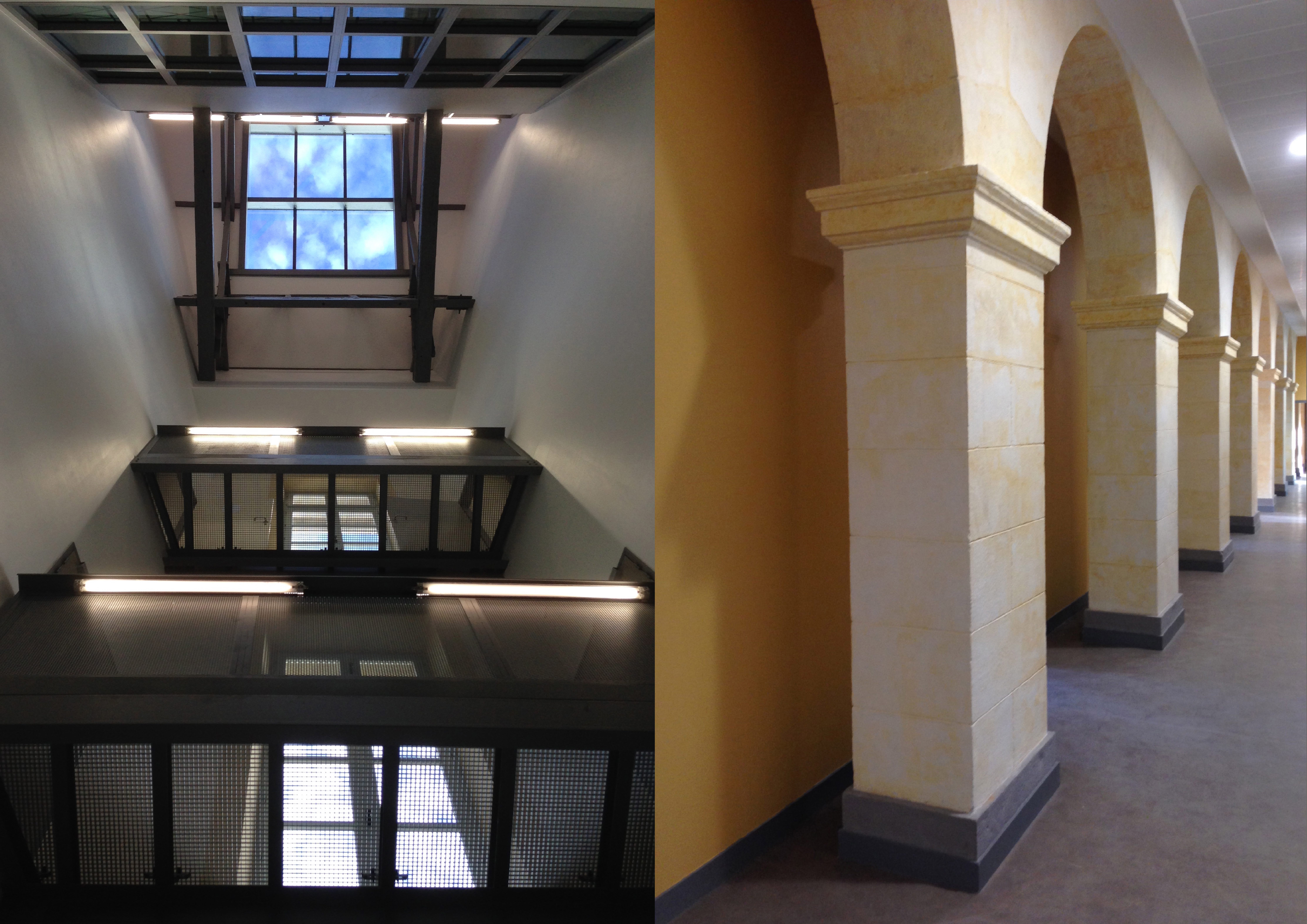 Vide sur hall / circulation intérieure R + 1 / Cabinet d'architecture MASSIE
