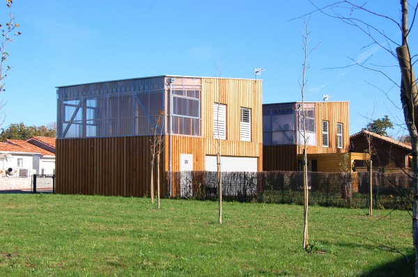 vue des accession côté jardin, depuis le parc commun / Hoerner Ordonneau architectures