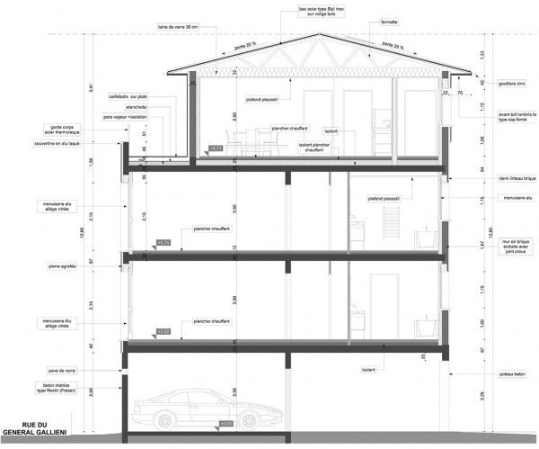 coupe transversale / Jean Dubrous architecture