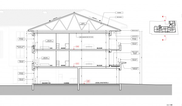 coupe Transversale / Jean Dubrous Architecture