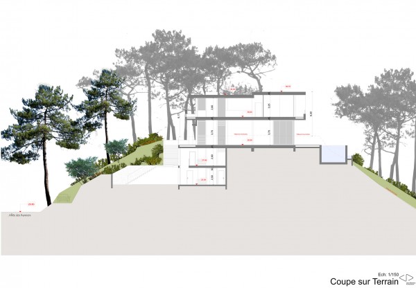 coupe longitudinale / Jean Dubrous Architecture