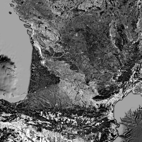 Vue satellite Toulouse - Bordeaux de l'itinérance / Lucas de la Red / Alexis Reillon