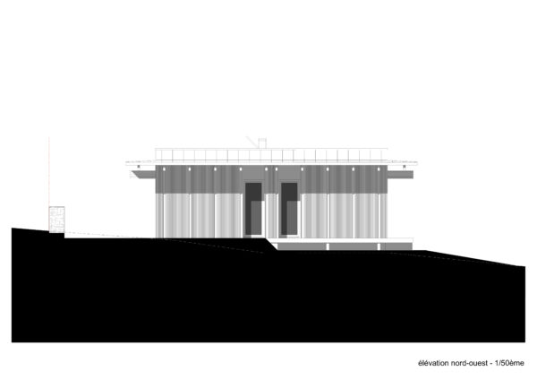 élévation Nord-Ouest / Atelier du Rouget