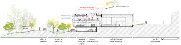 Coupe bioclimatique / Agence Guiraud-Manenc