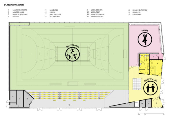 Plan parvis haut / Atelier Ferret Architectures