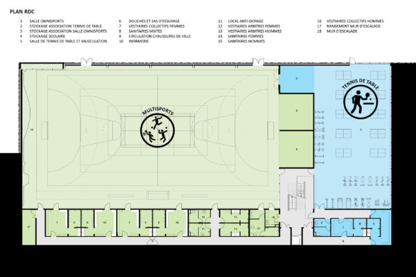 Plan rez-de-chaussée / Atelier Ferret Architectures
