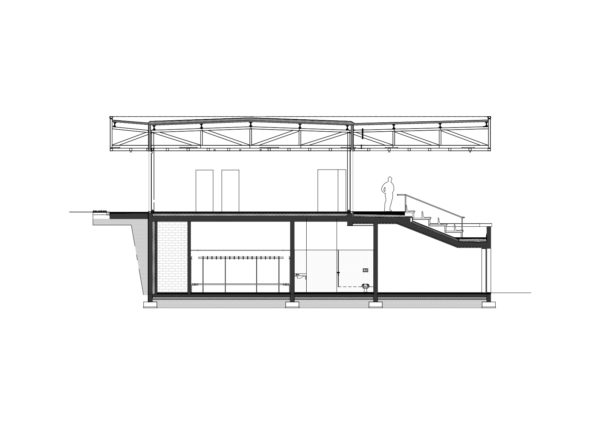 Coupe transversale Tribune d'honneur / Olgga/Atelier Cambium