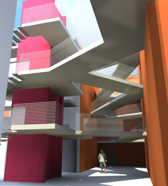Intention cour escalier 3D / AJL