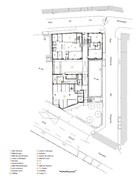 Plan niveau rez-de-chaussée / Mog architectes