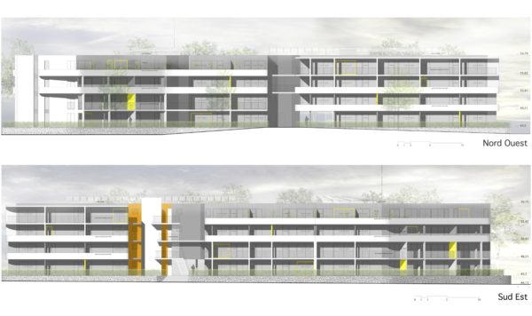 Façade ouest et façade sud est / AJL