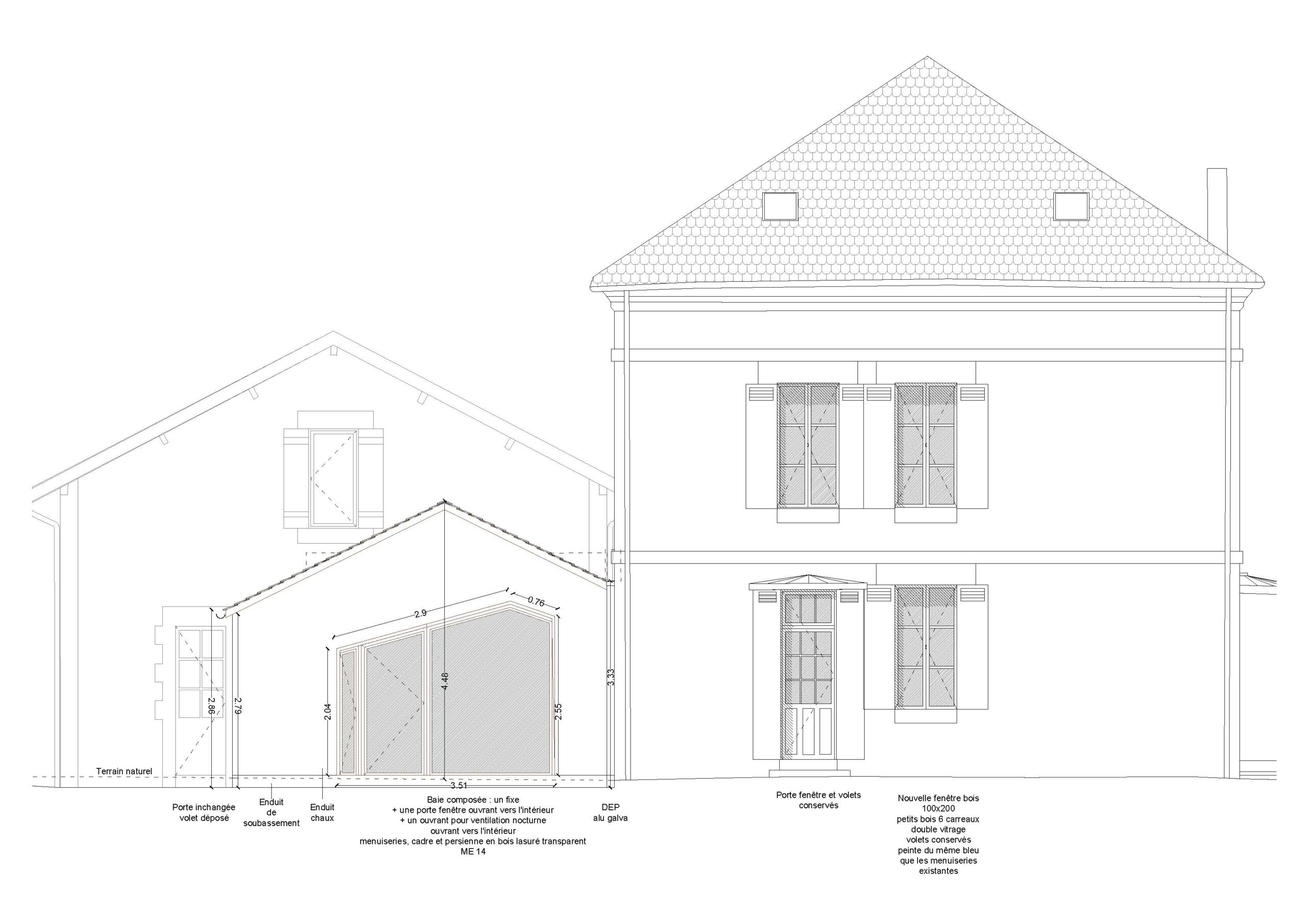 Elevations sud ouest / Besson Bolze