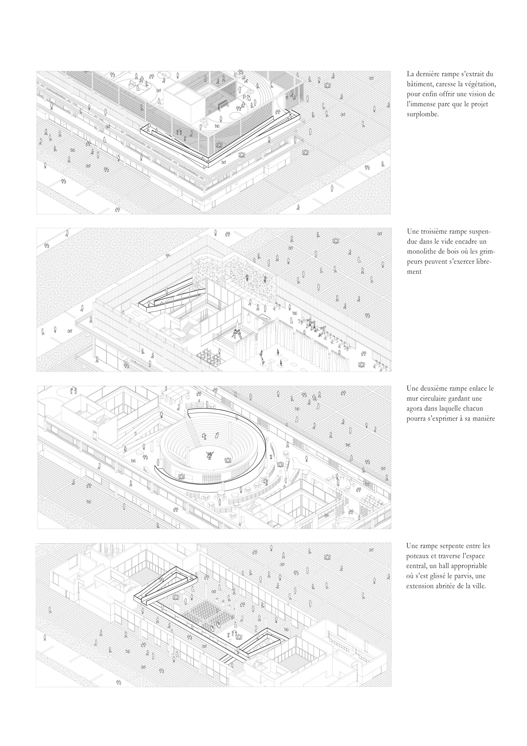 Axonométries circulation / Gautier BAUFILS & Gaspard JOURNET