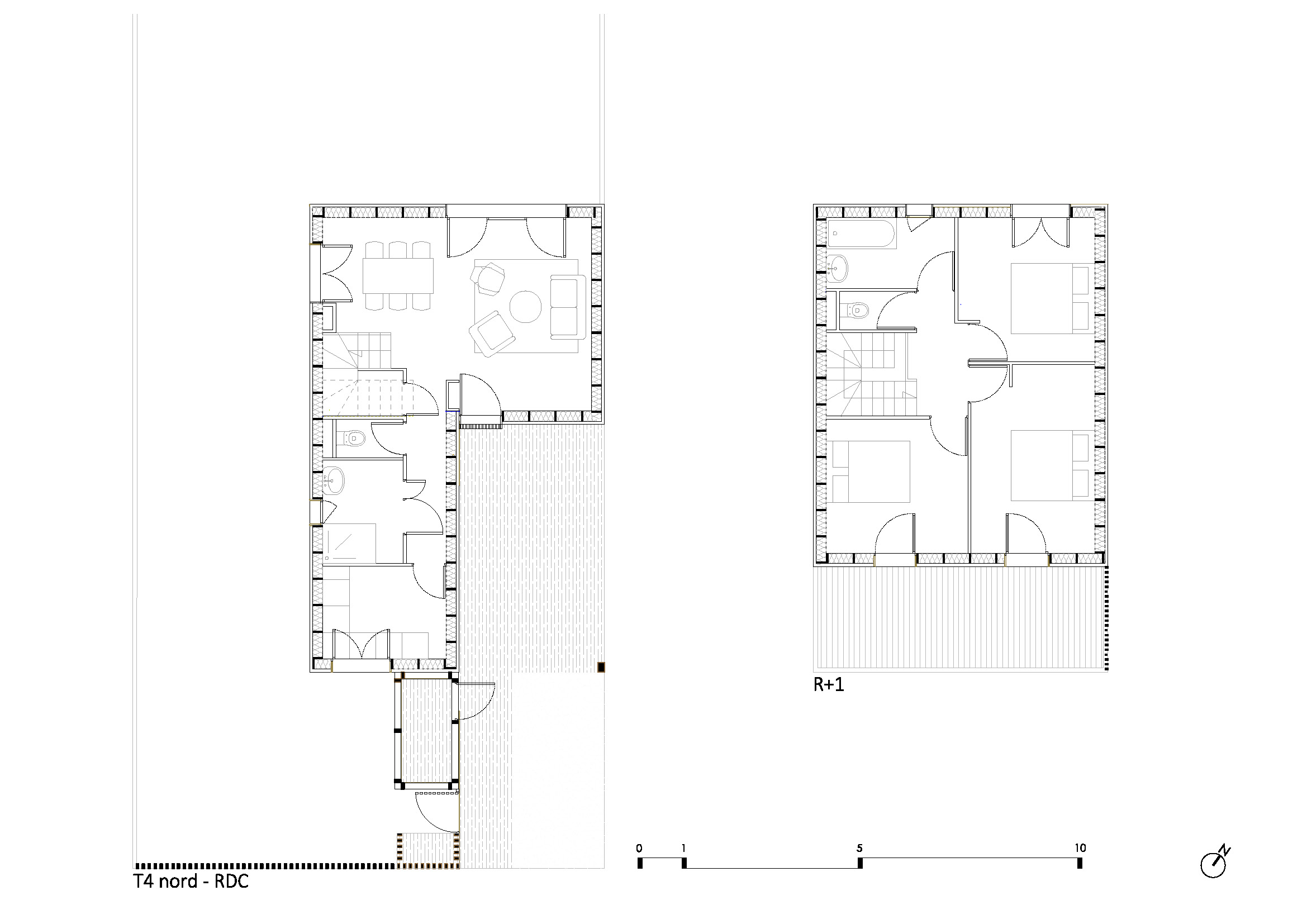 Plans de niveaux T4 Nord / AVA