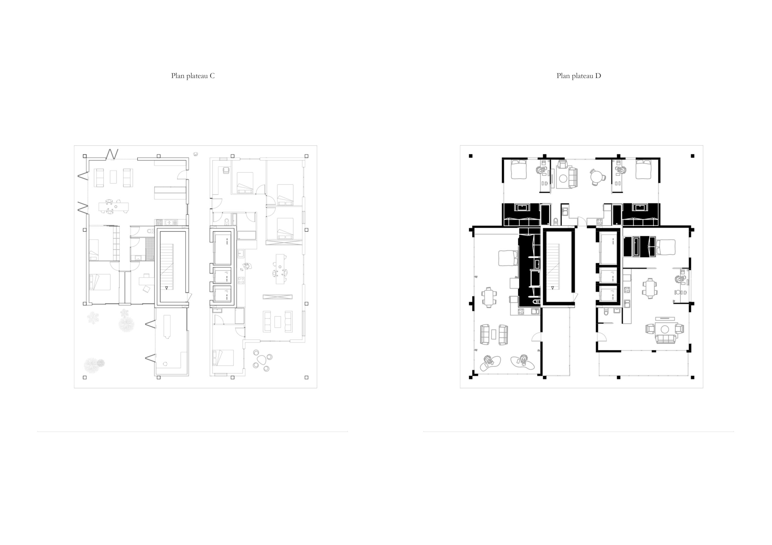 Plans plateau C & D / Gautier BAUFILS & Gaspard JOURNET