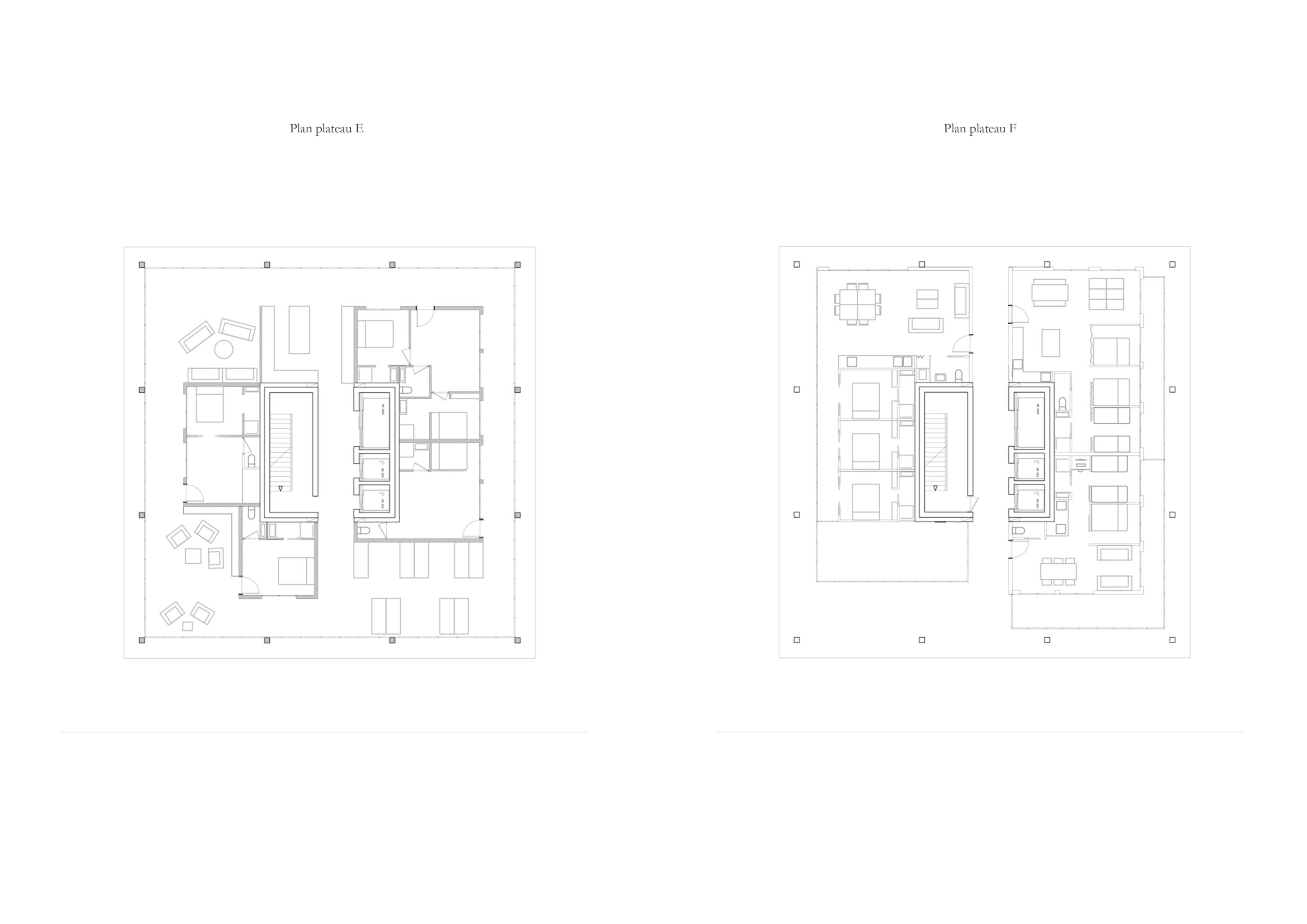 Plans plateau E & F / Gautier BAUFILS & Gaspard JOURNET