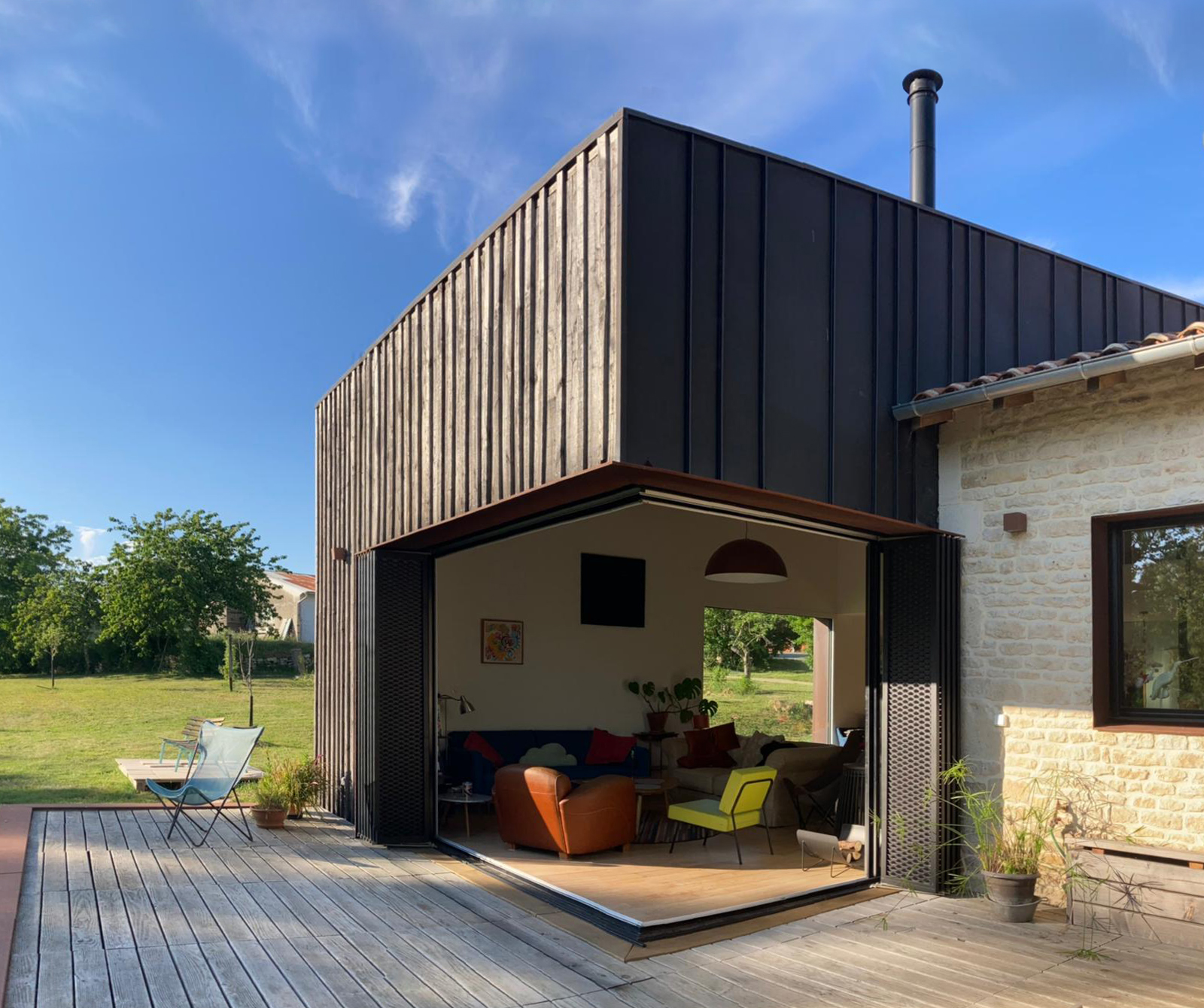 vue baie à galandage / Claire Archimbaud Architecte