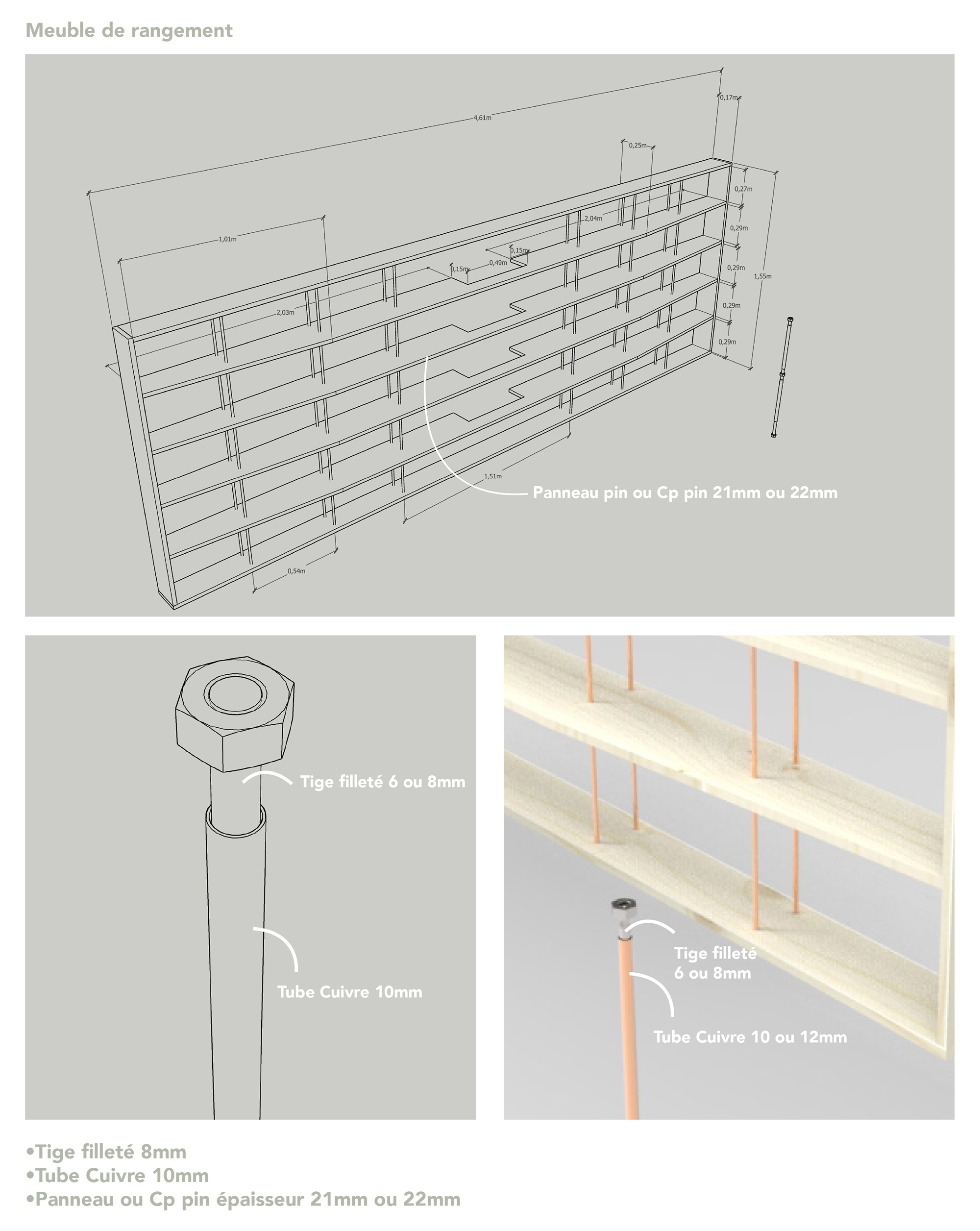 PISSENLIT_Déssin de détail pour la bibliothèque / Acosa architectes