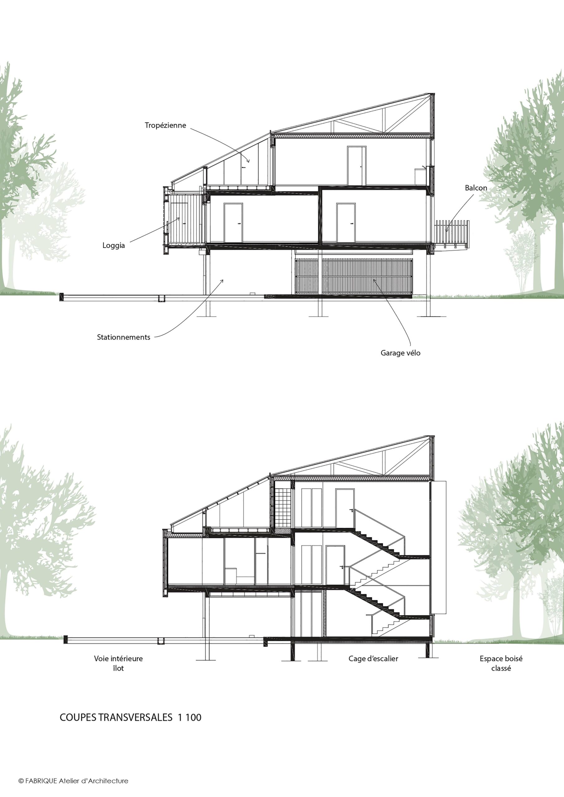 Coupes transversales / Fabrique Atelier d'Architecture