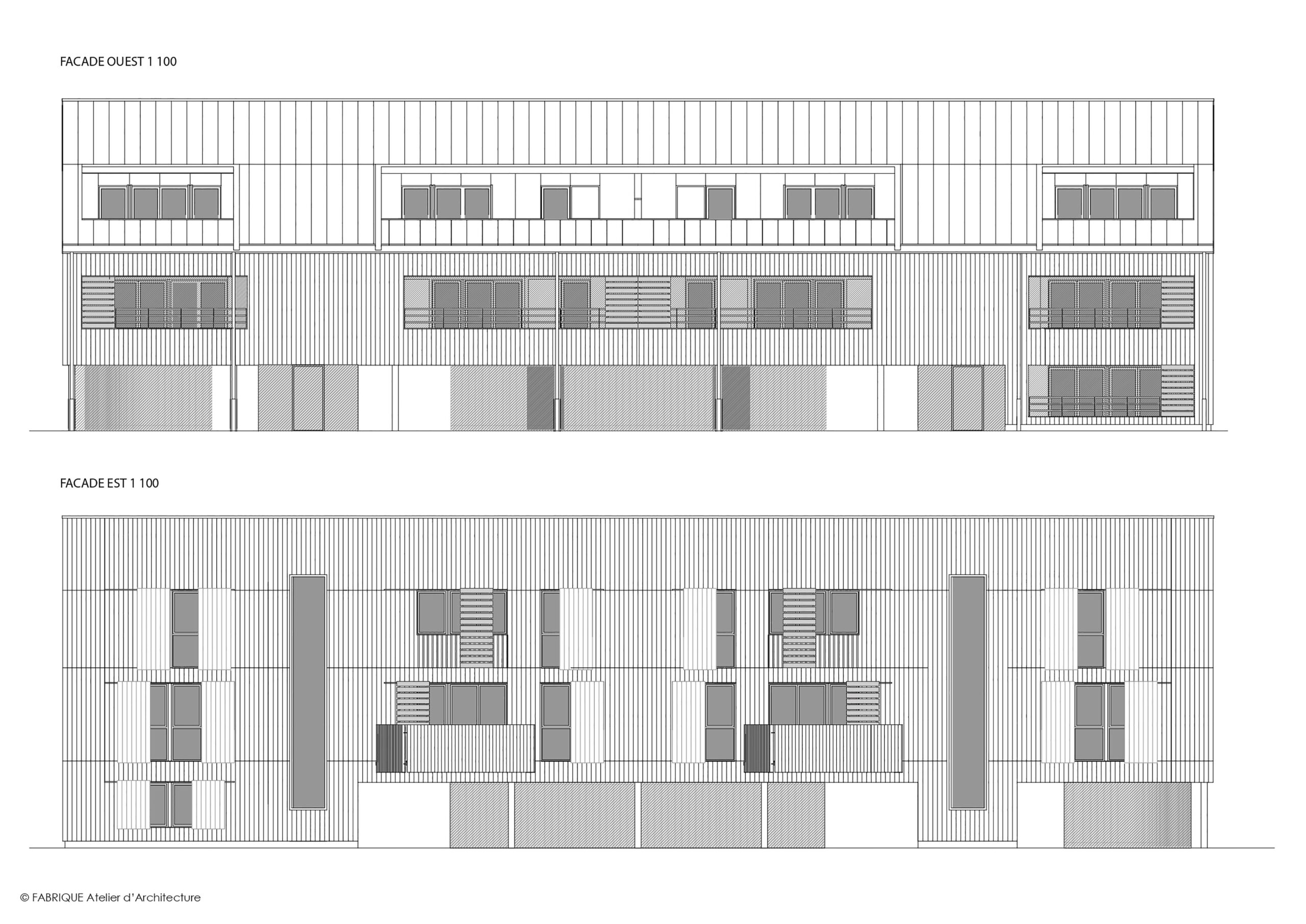 Façades Est et Ouest / Fabrique Atelier d'Architecture
