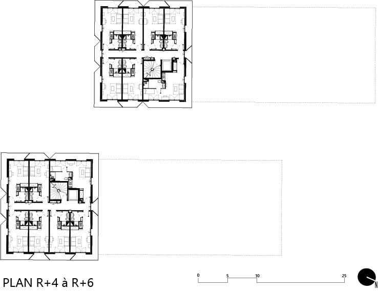 Plan R+4 à R+6 / TAA Bordeaux