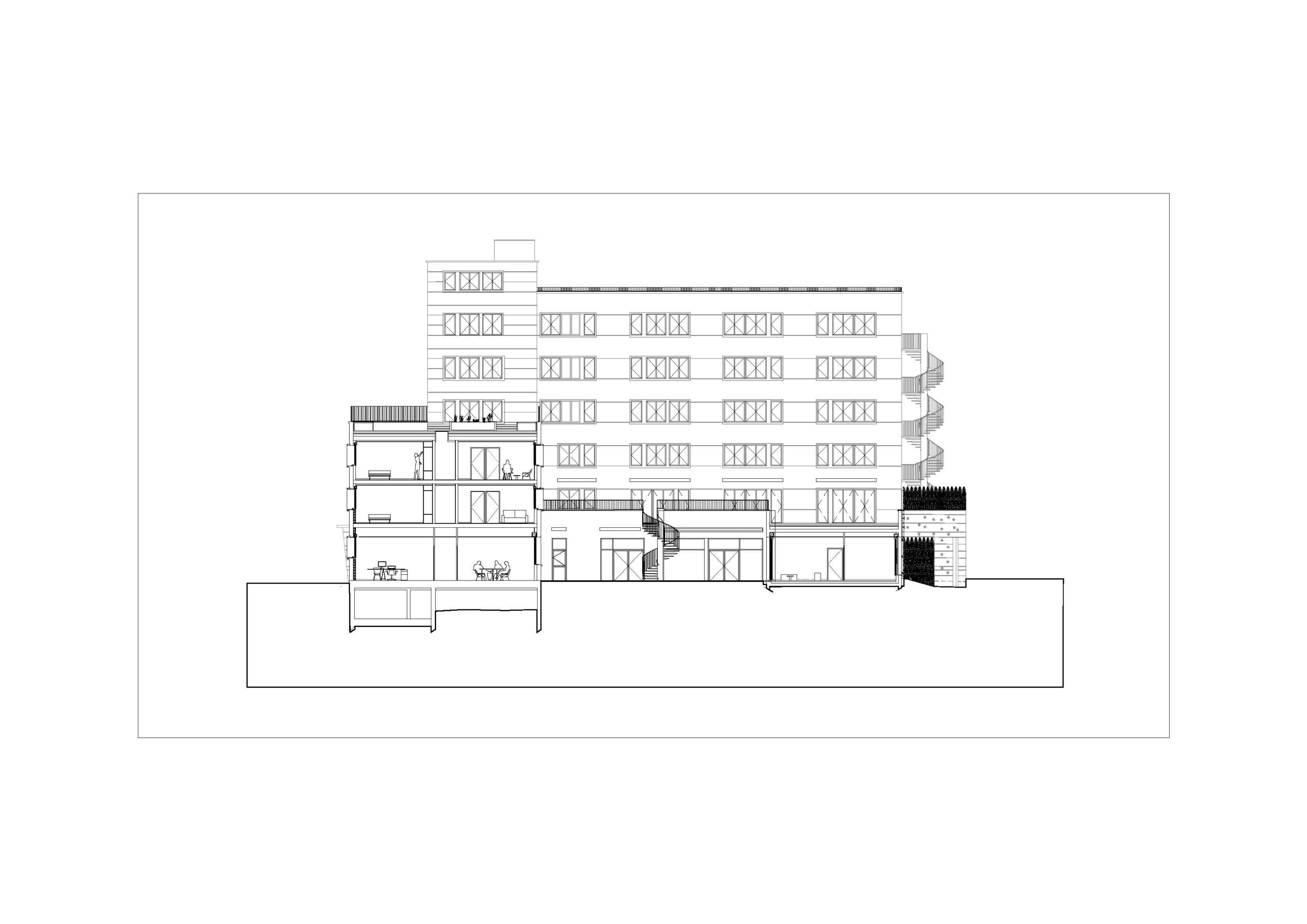 Façade Ouest - cours intérieure / Schurdi-Levraud Architecture