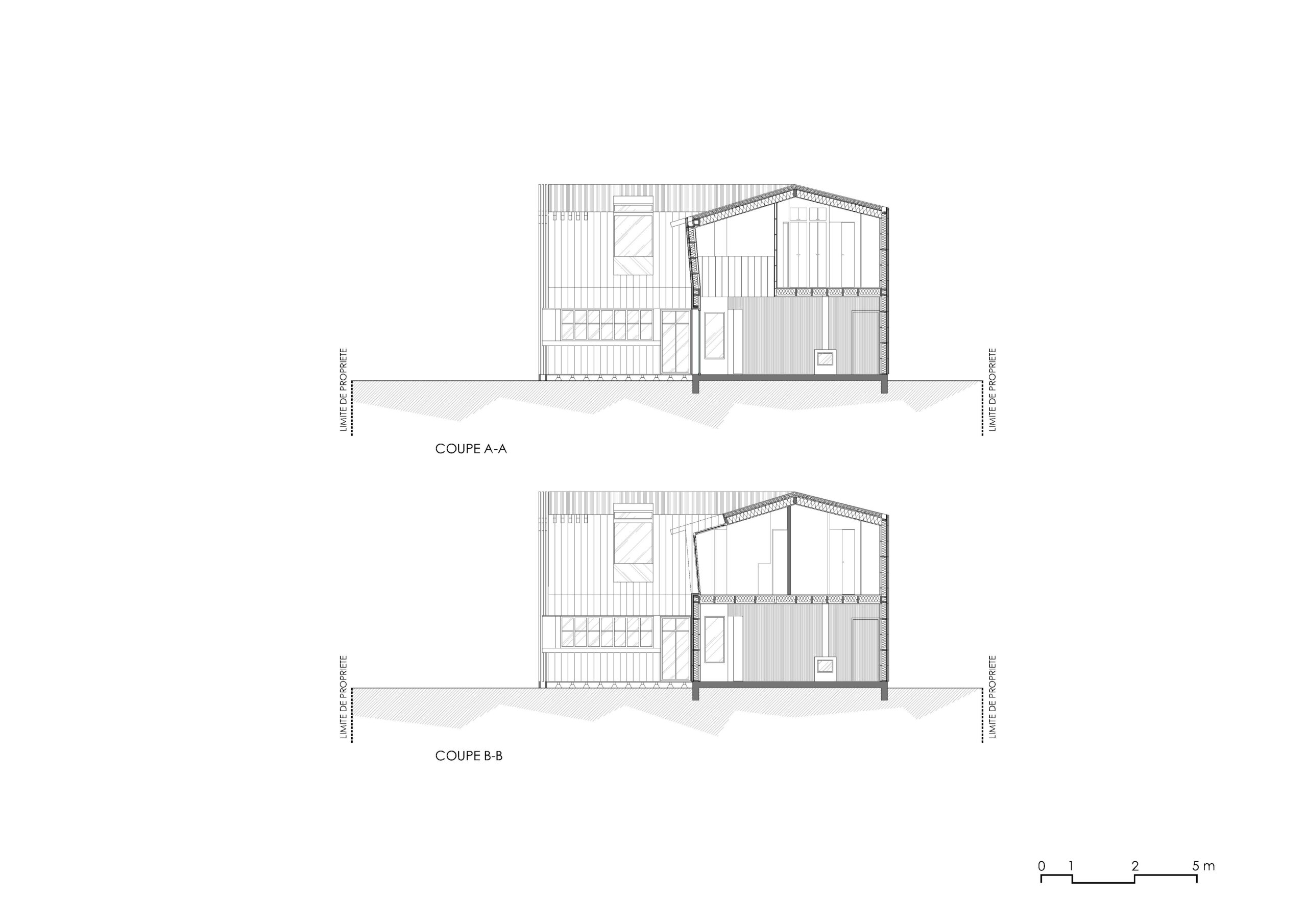 Coupes / Facade Sud-Est et Nord-ouest