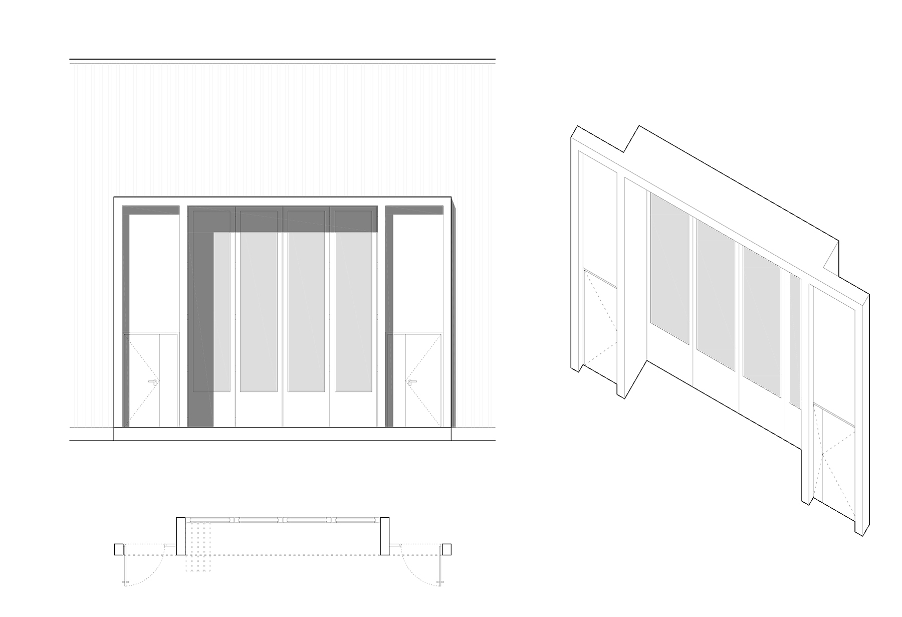 détail portique façade Brazza / Lna