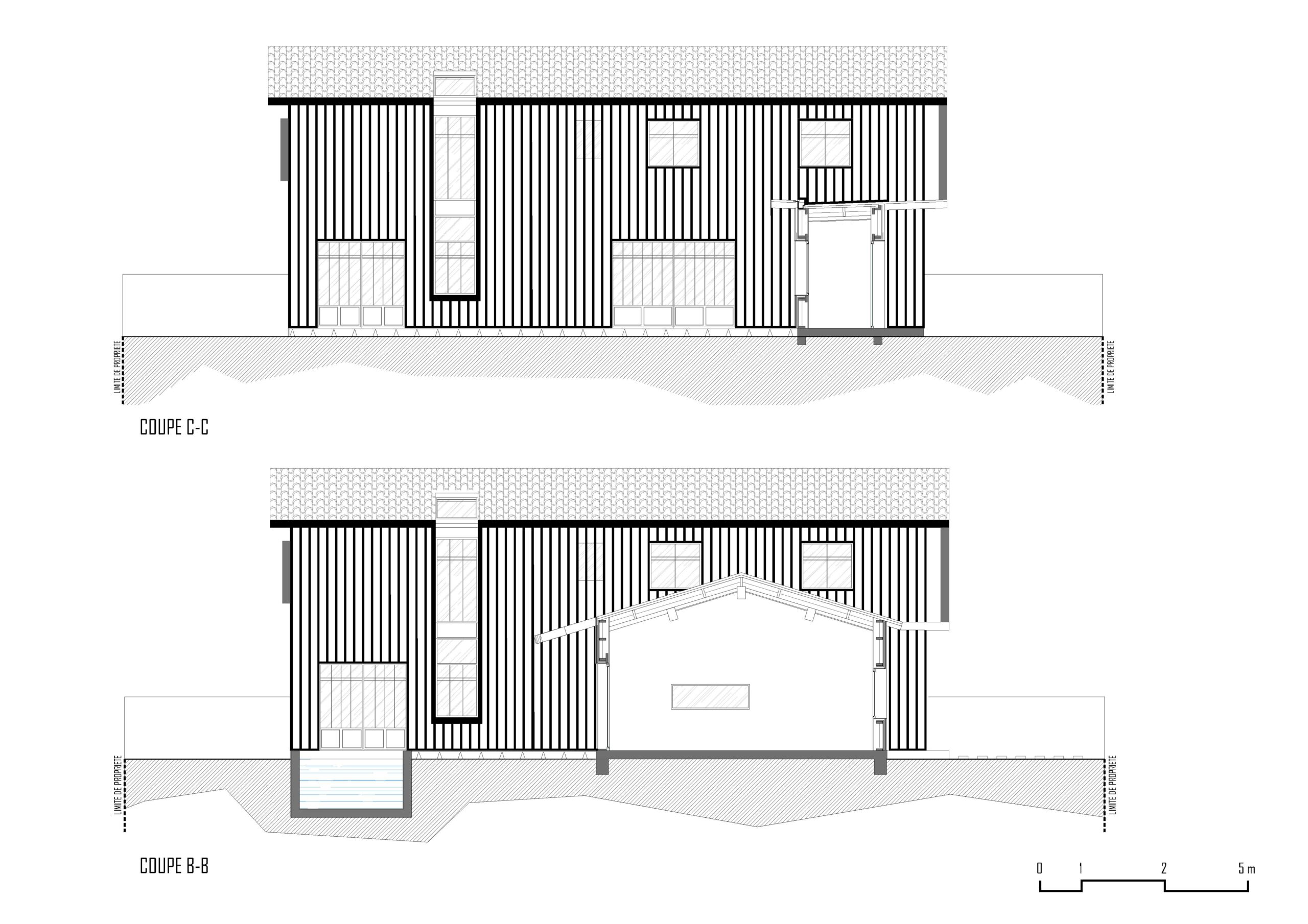 facade et coupe / florent pasquier architecte DPLG