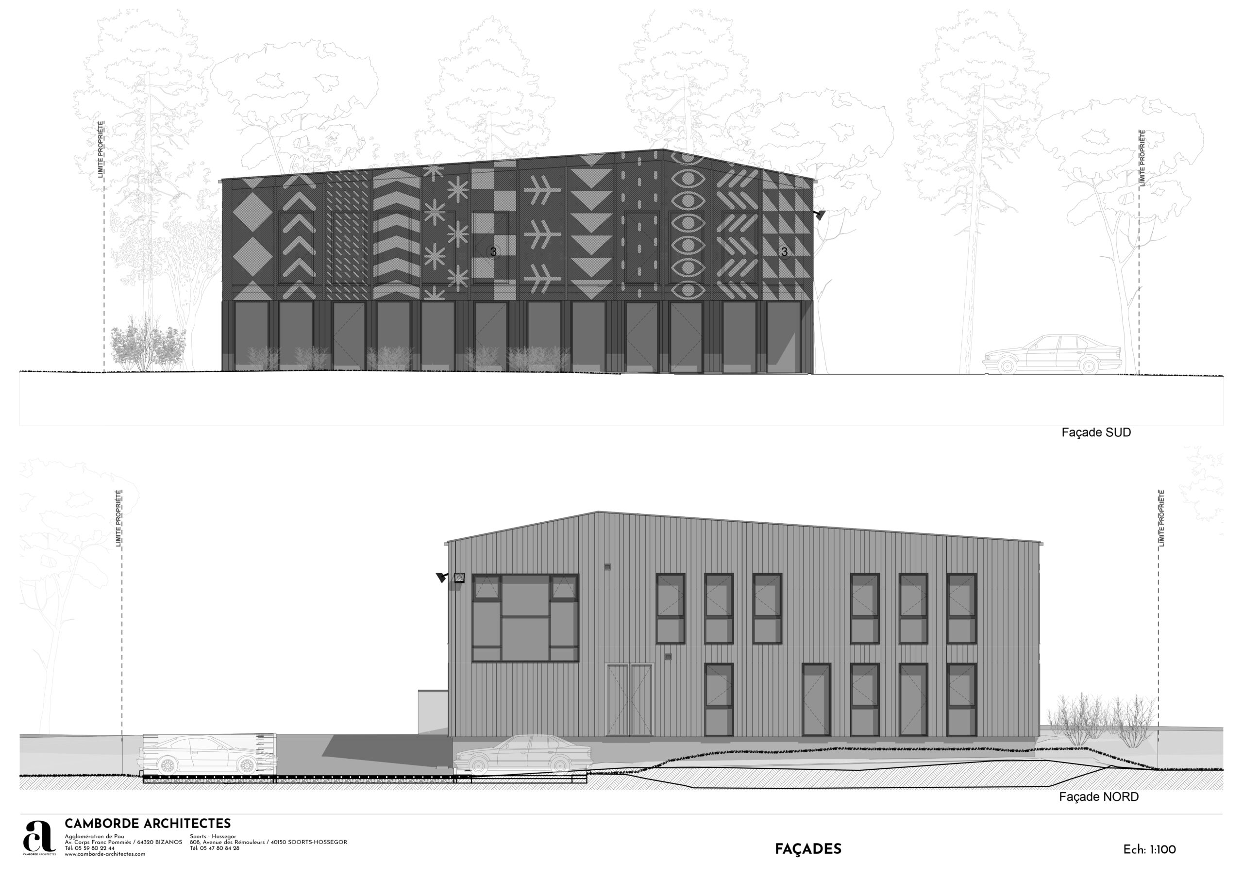 Façades Nord et Sud / Camborde Architectes