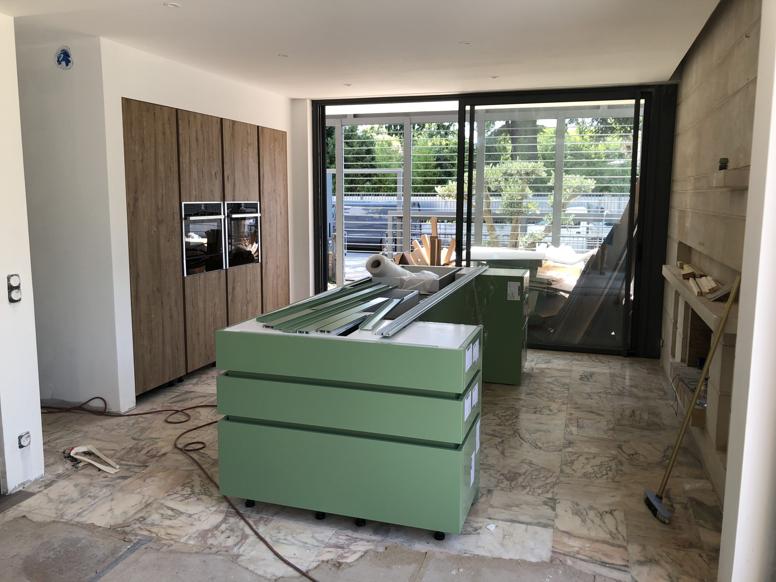 Maison L cuisine en cours de travaux / Justine Reverchon Architecte
