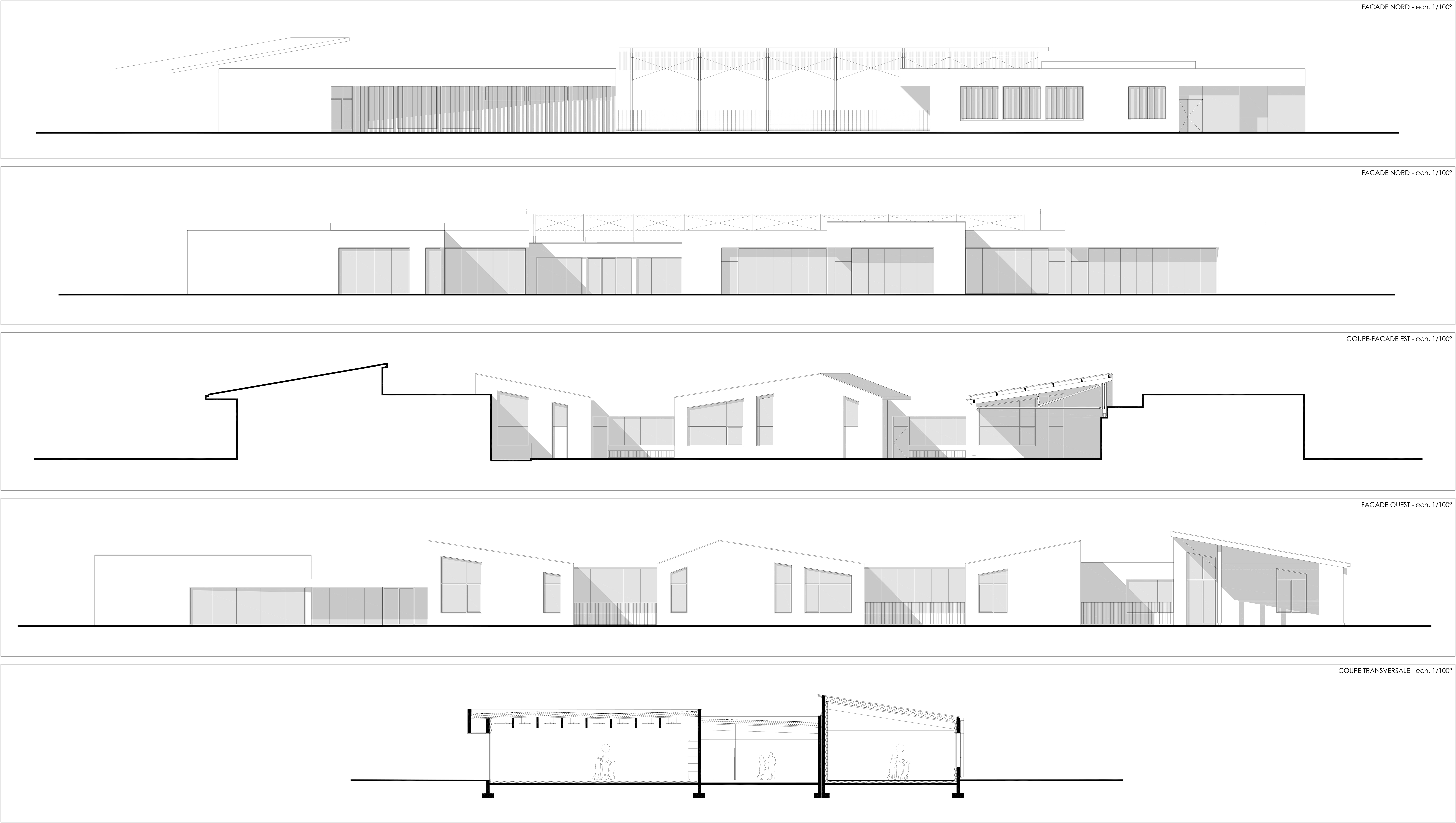 Coupes et façades / Atelier d'architecture Yvain Renard