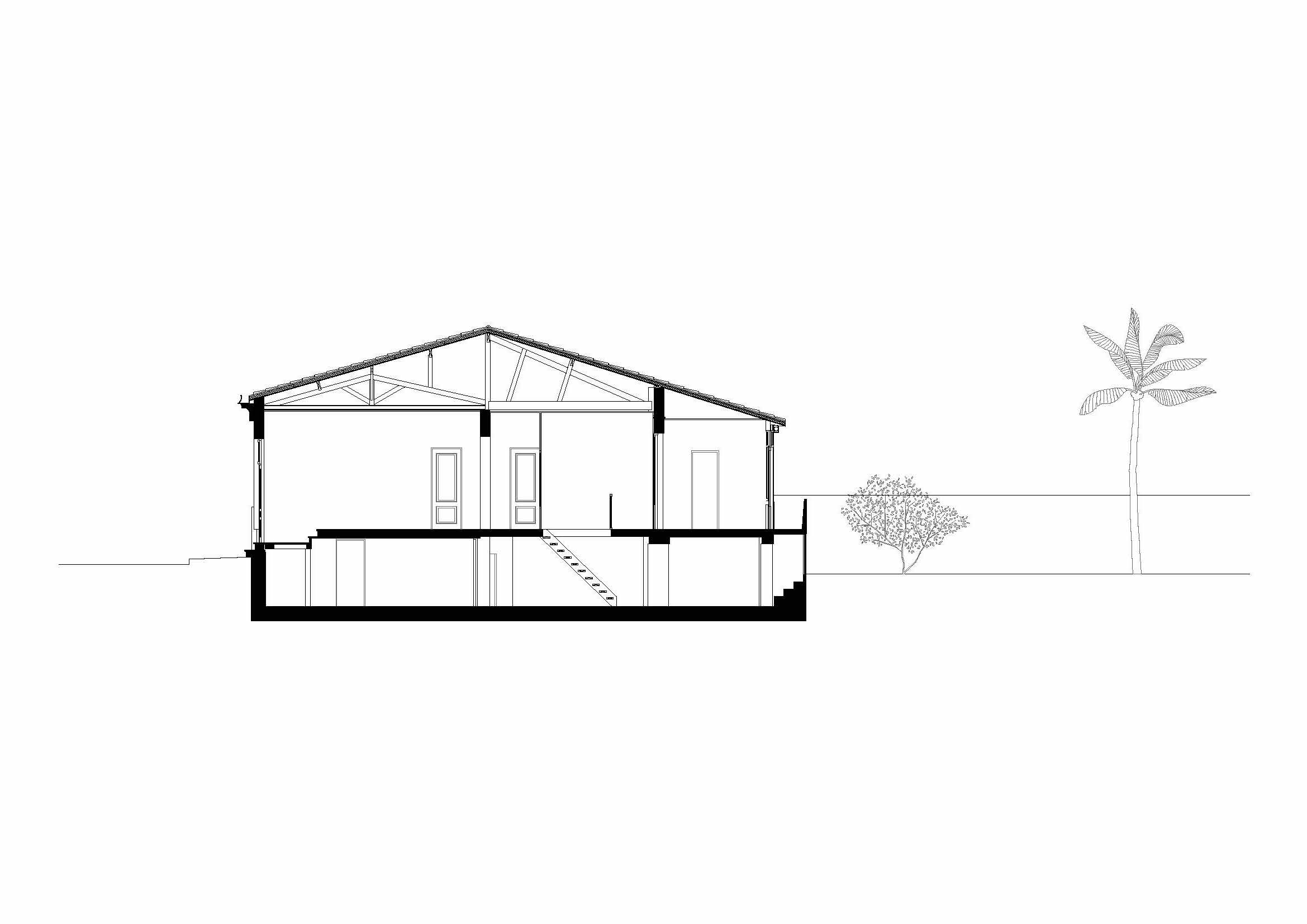 Coupe de l'existant / © Atelier Cambium