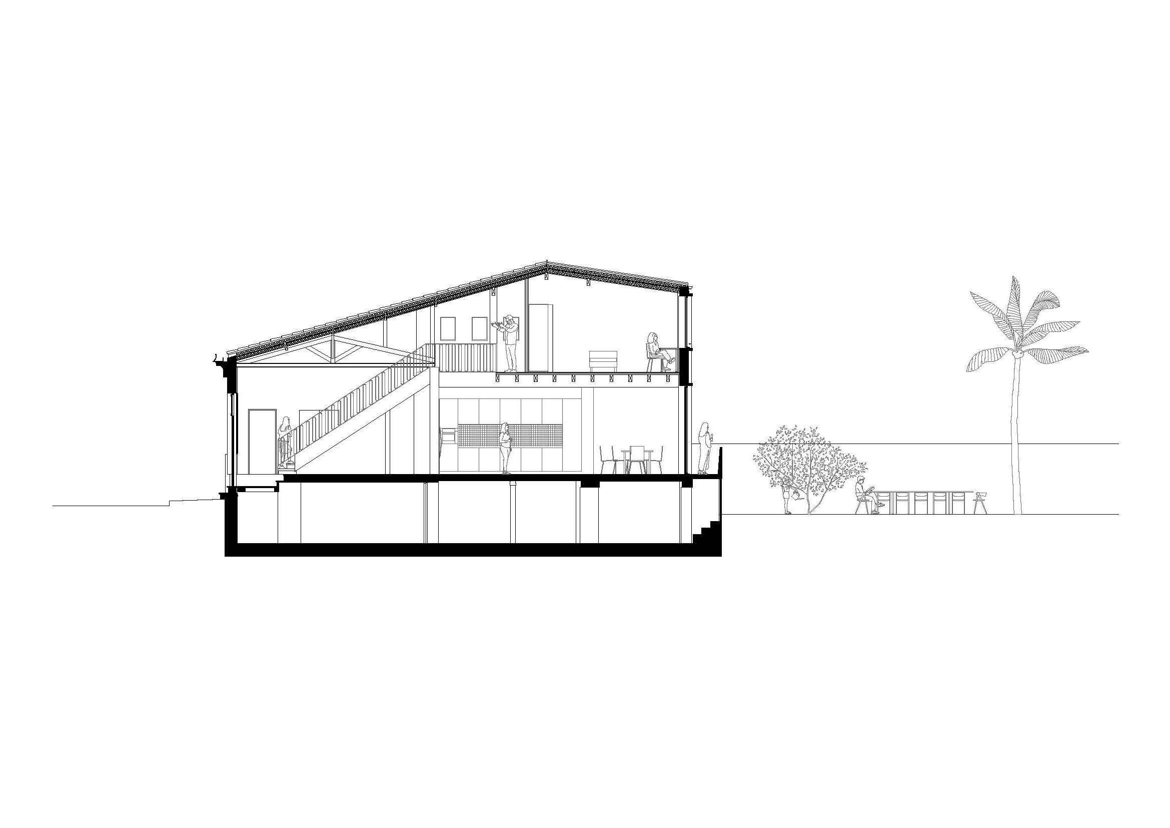Coupe du projet / © Atelier Cambium